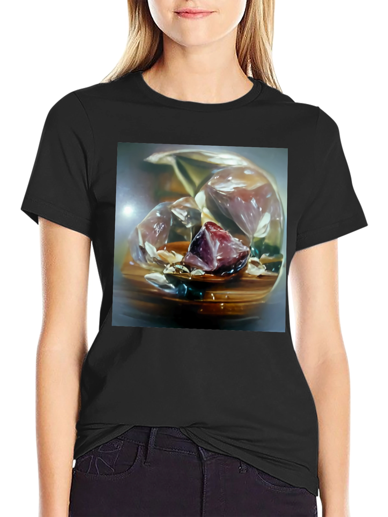 Abstract Gemstone Graphic Tee - Unique Art Shirt