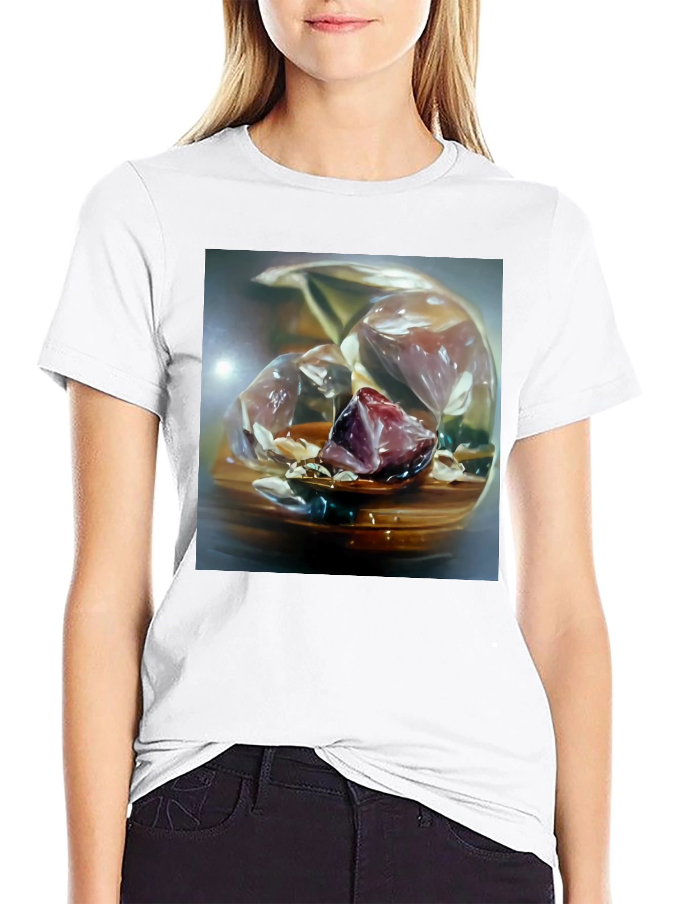 Abstract Gemstone Graphic Tee - Unique Art Shirt