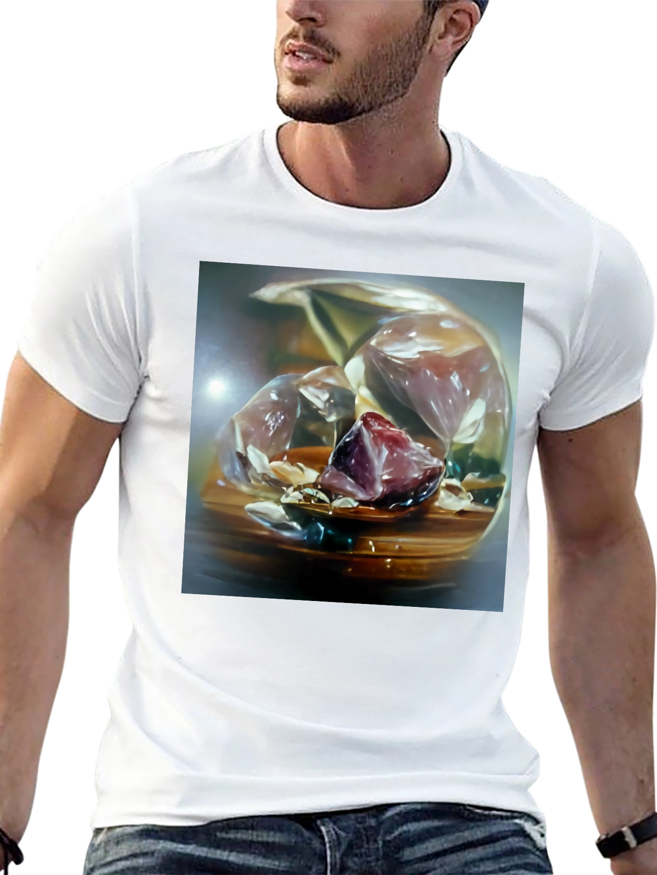 Abstract Gemstone Graphic Tee - Unique Art Shirt