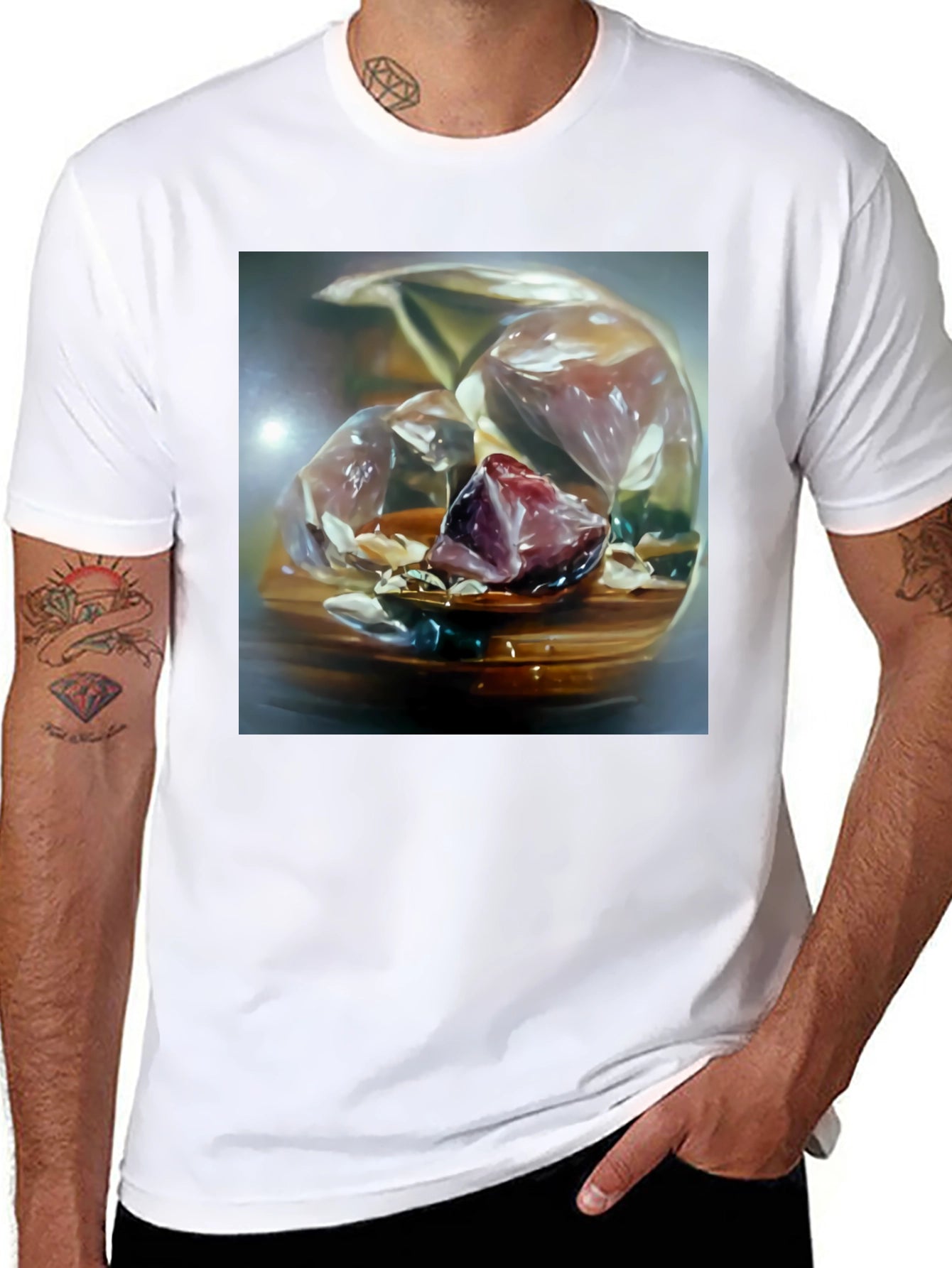 Abstract Gemstone Graphic Tee - Unique Art Shirt