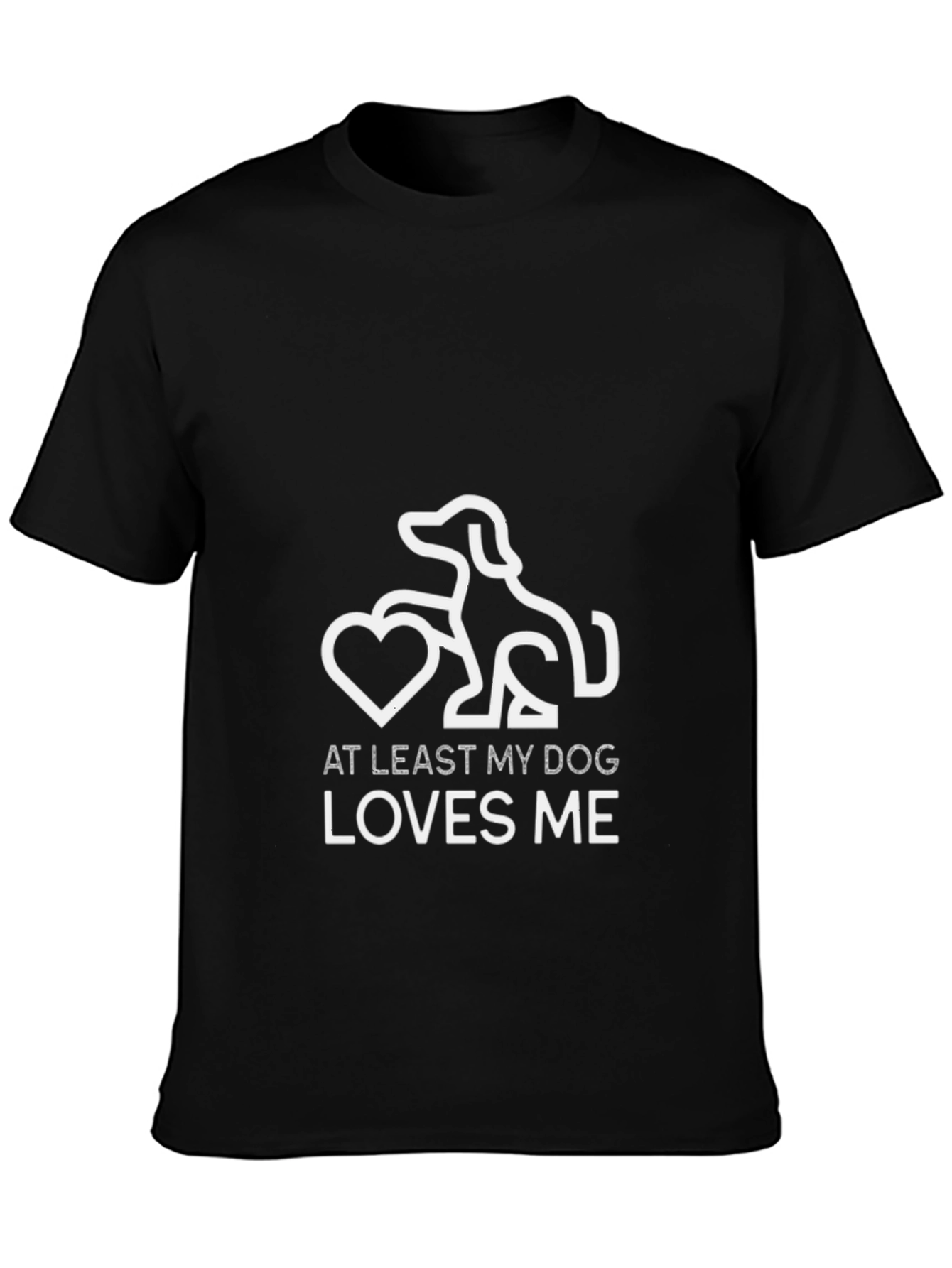 Dog Lover Graphic Tee - At Least My Dog Loves Me