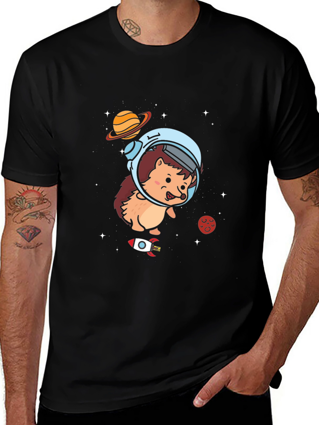 Astronaut Hedgehog T-Shirt - Space Adventure