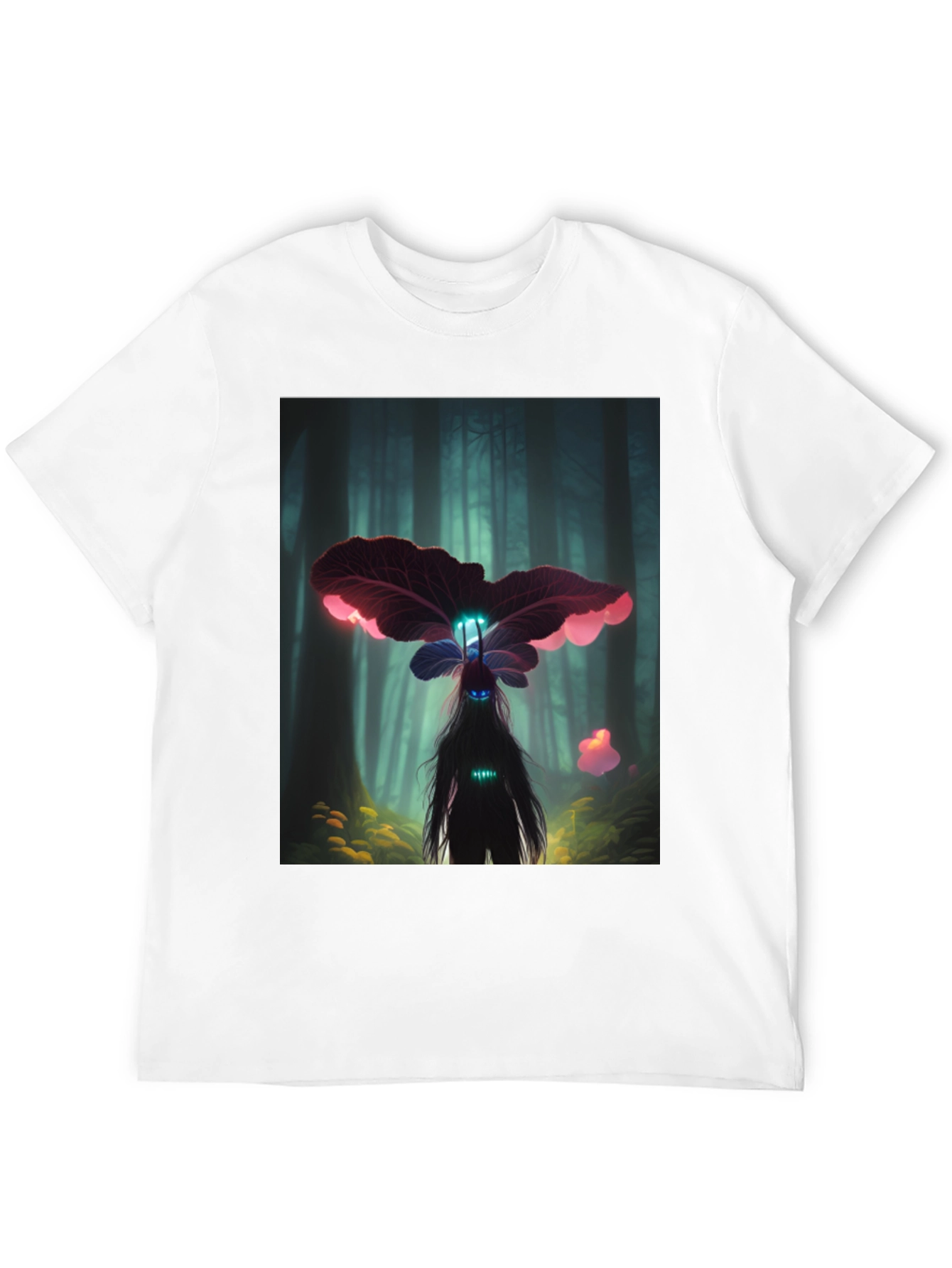 Enchanted Forest Creature Graphic Tee - Black