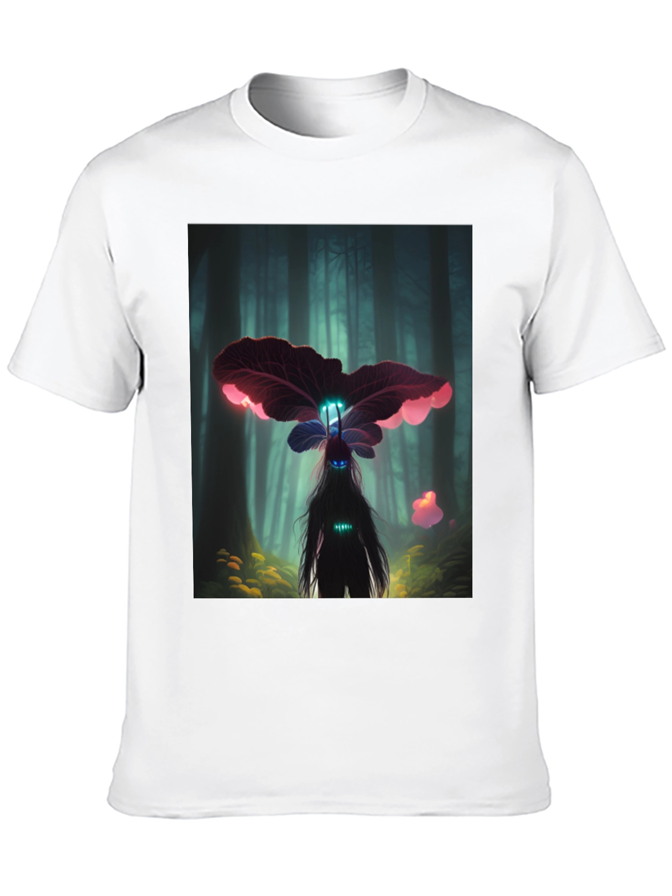 Enchanted Forest Creature Graphic Tee - Black
