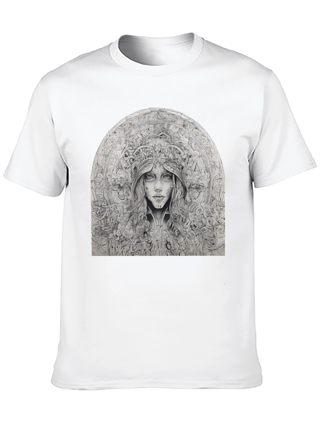 Artistic Black T-Shirt - Surreal Woman Graphic