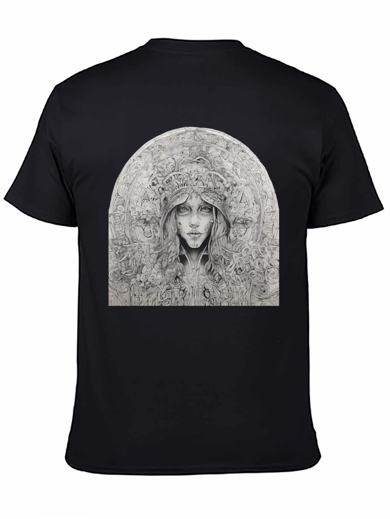 Artistic Black T-Shirt - Surreal Woman Graphic