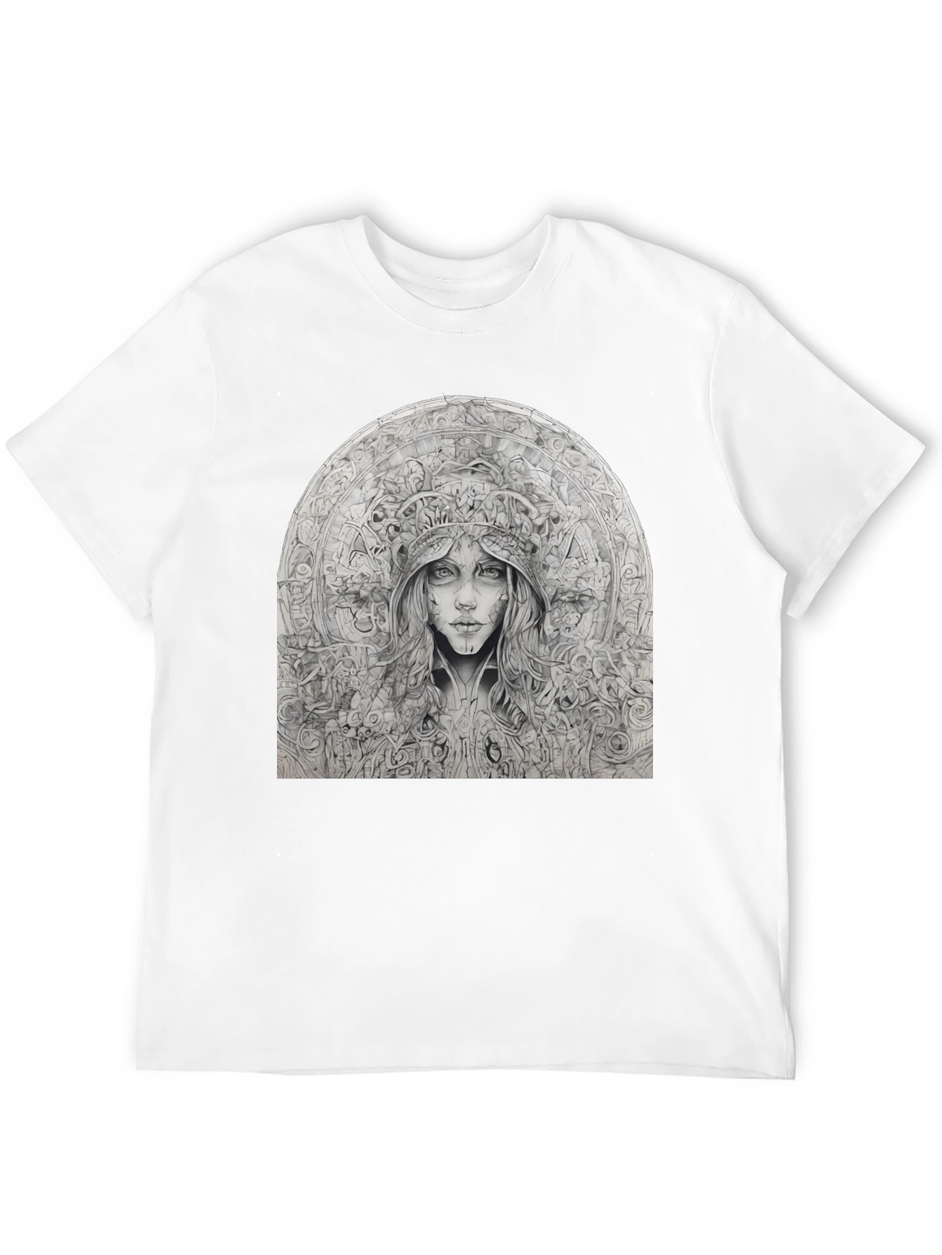 Artistic Black T-Shirt - Surreal Woman Graphic