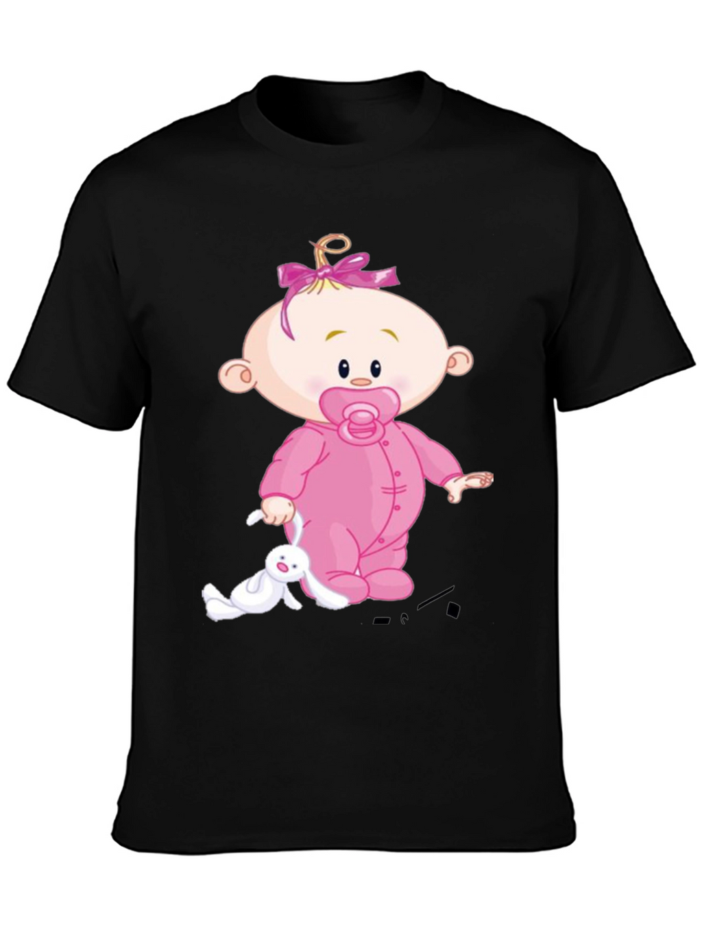 Baby Cartoon Graphic Black Tee