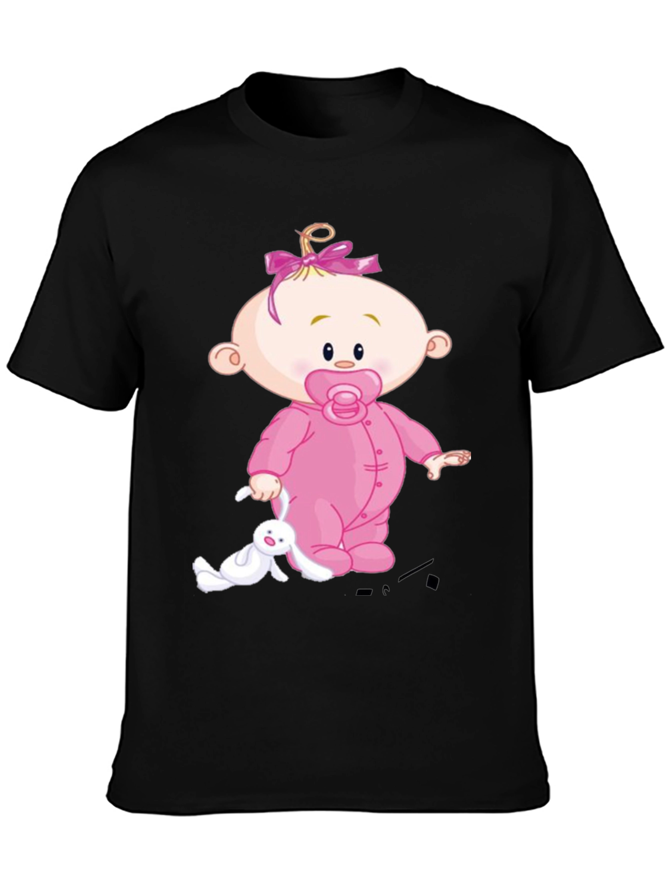 Baby Cartoon Graphic Black Tee