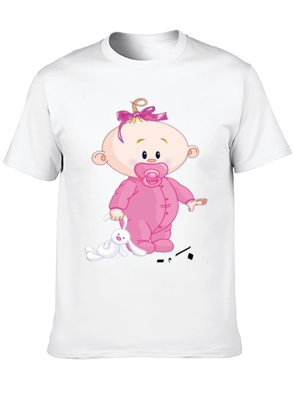 Baby Cartoon Graphic Black Tee