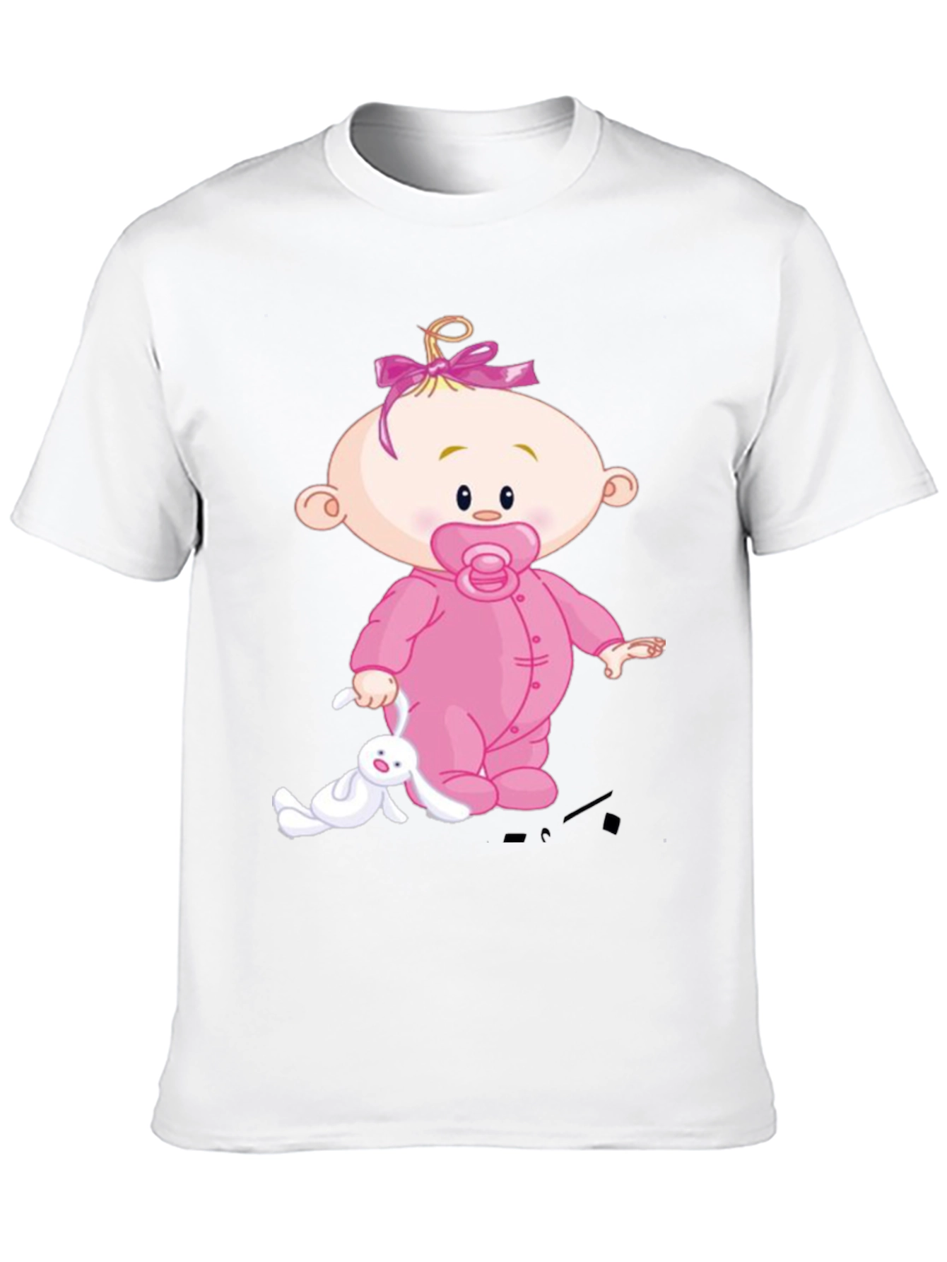 Baby Cartoon Graphic Black Tee