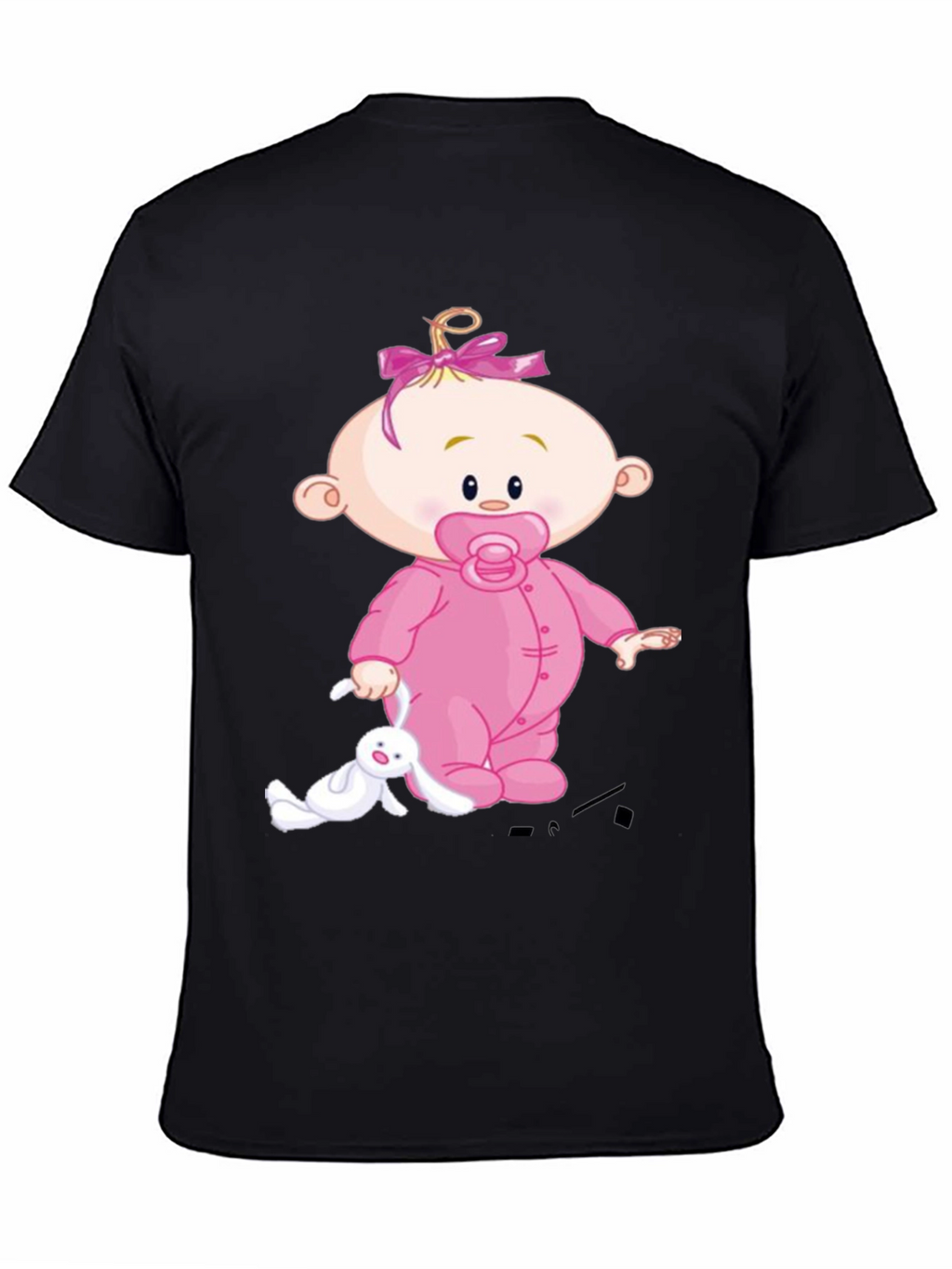 Baby Cartoon Graphic Black Tee