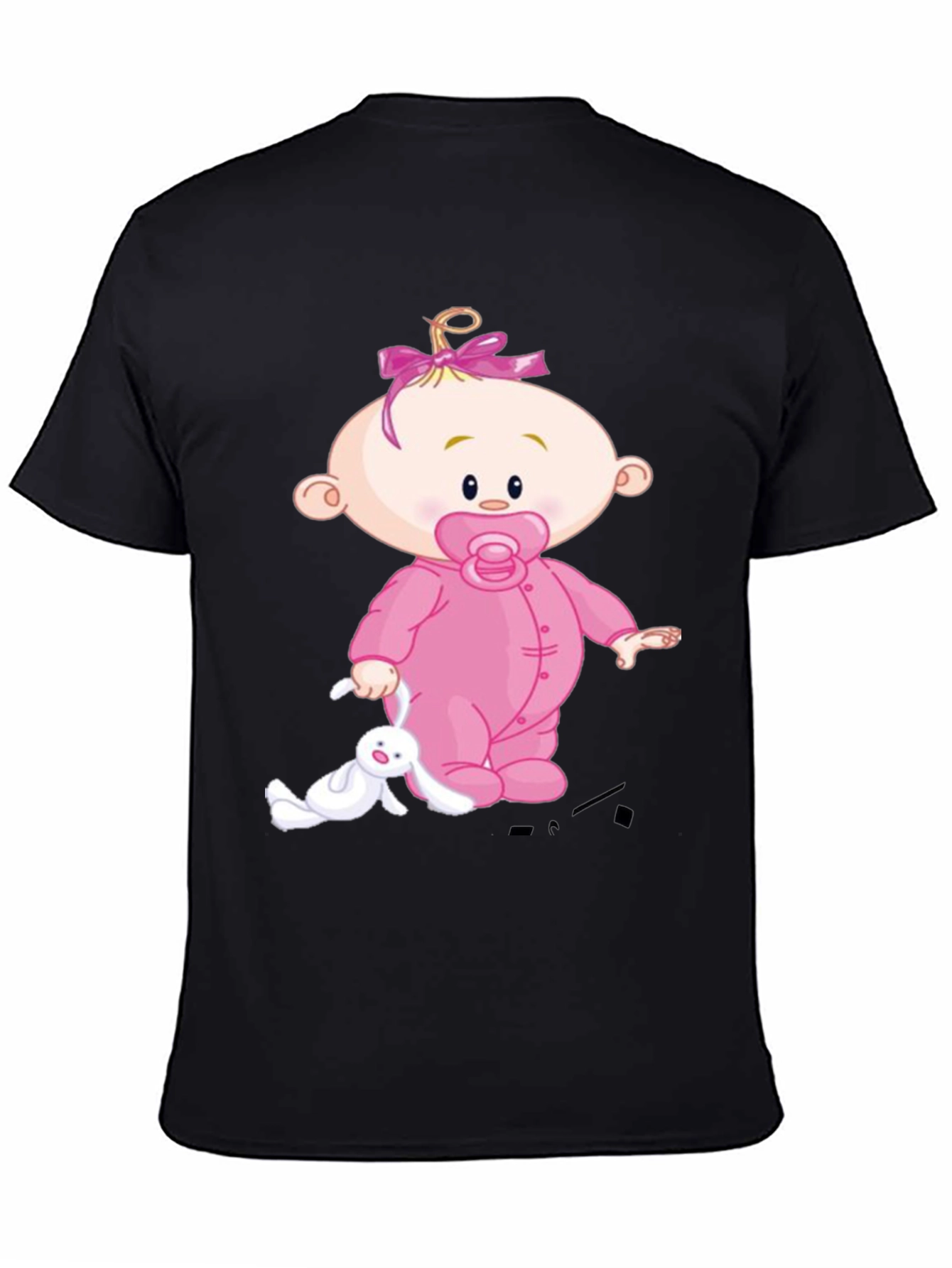 Baby Cartoon Graphic Black Tee