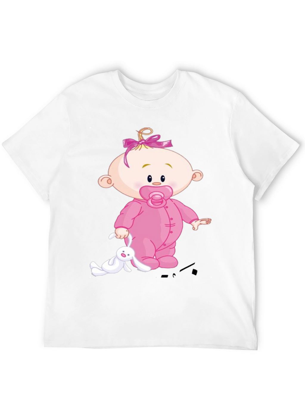 Baby Cartoon Graphic Black Tee