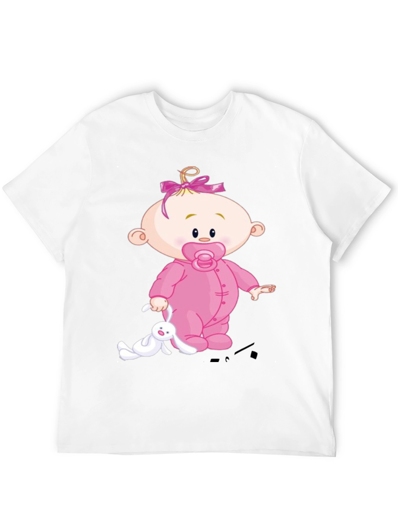 Baby Cartoon Graphic Black Tee
