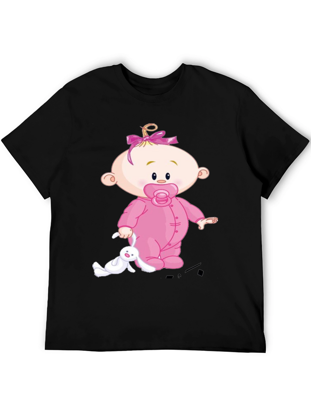 Baby Cartoon Graphic Black Tee