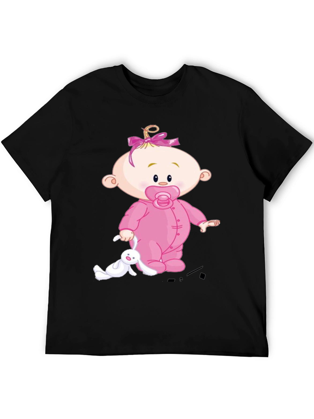 Baby Cartoon Graphic Black Tee