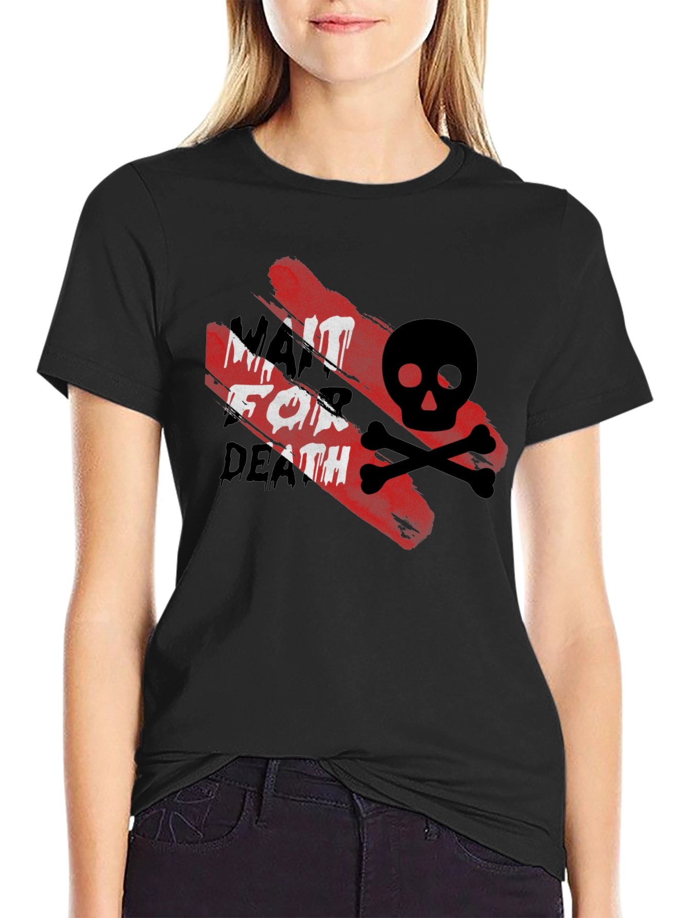 Wait For Death Graphic Tee - Black Cotton