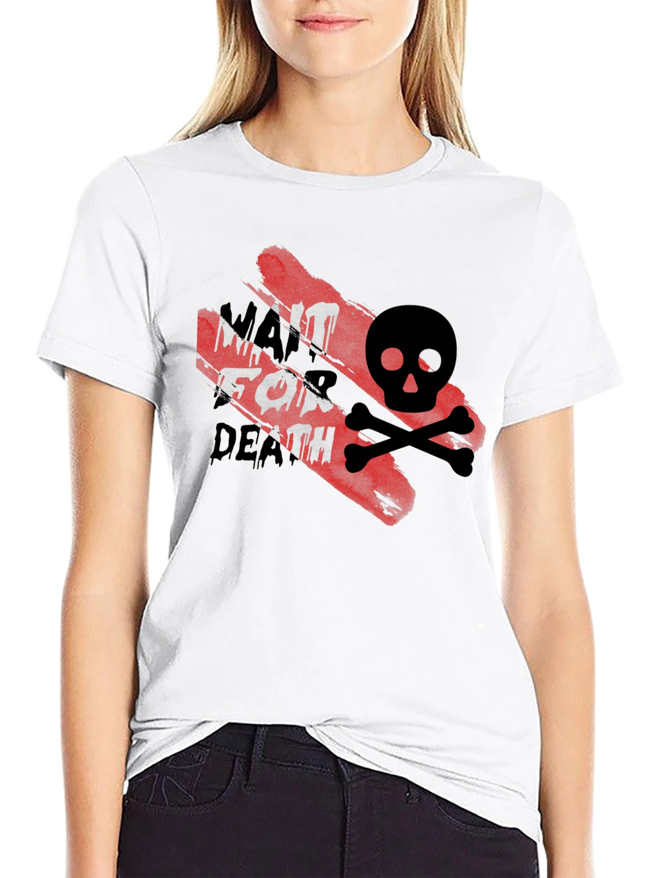 Wait For Death Graphic Tee - Black Cotton
