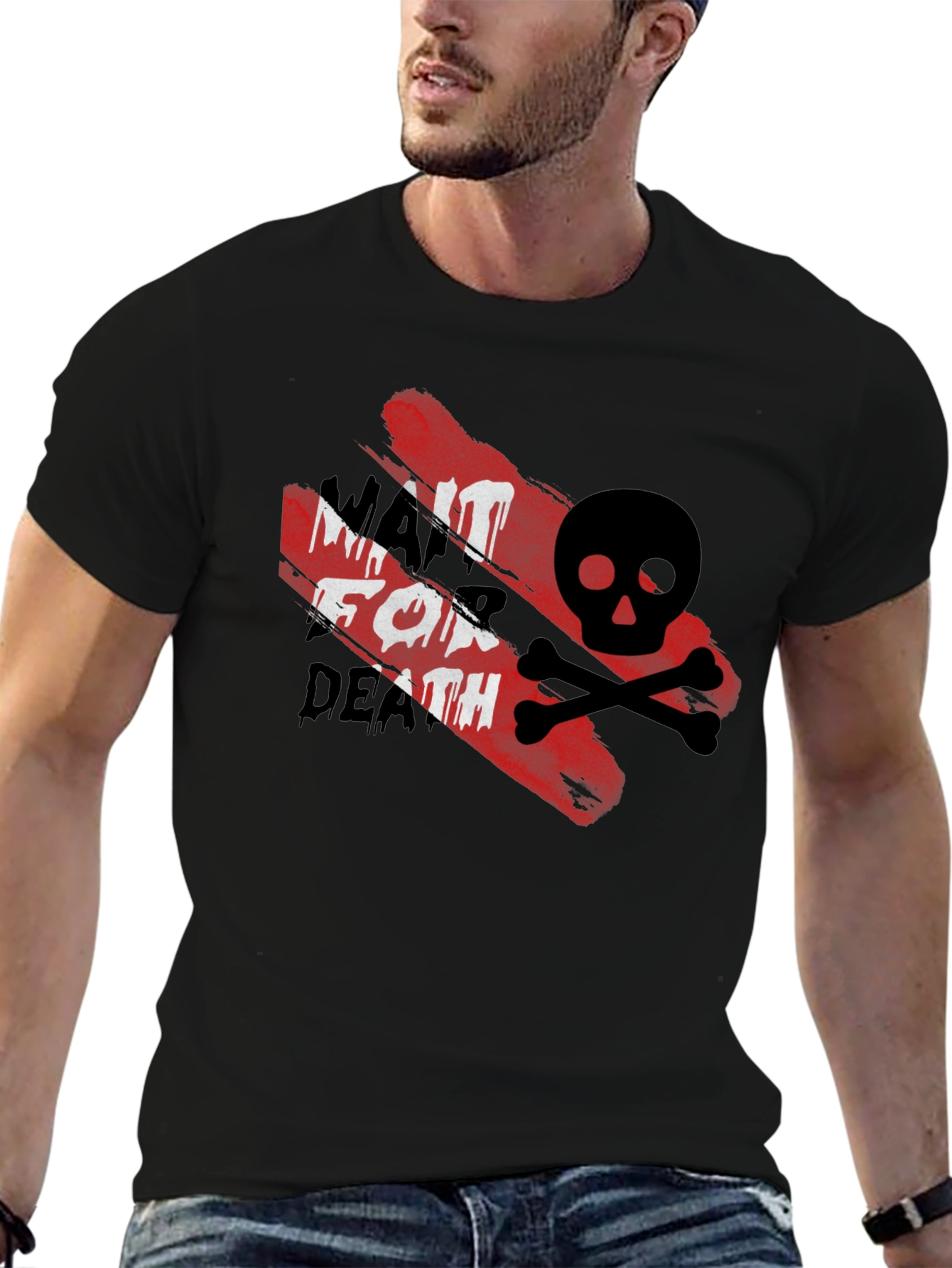 Wait For Death Graphic Tee - Black Cotton