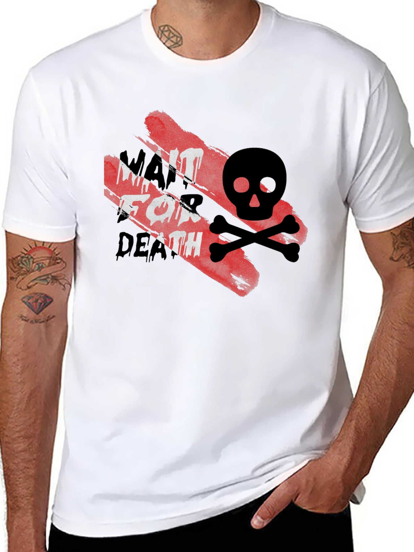 Wait For Death Graphic Tee - Black Cotton