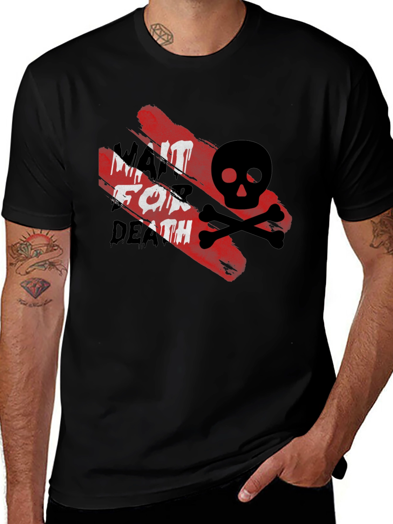 Wait For Death Graphic Tee - Black Cotton