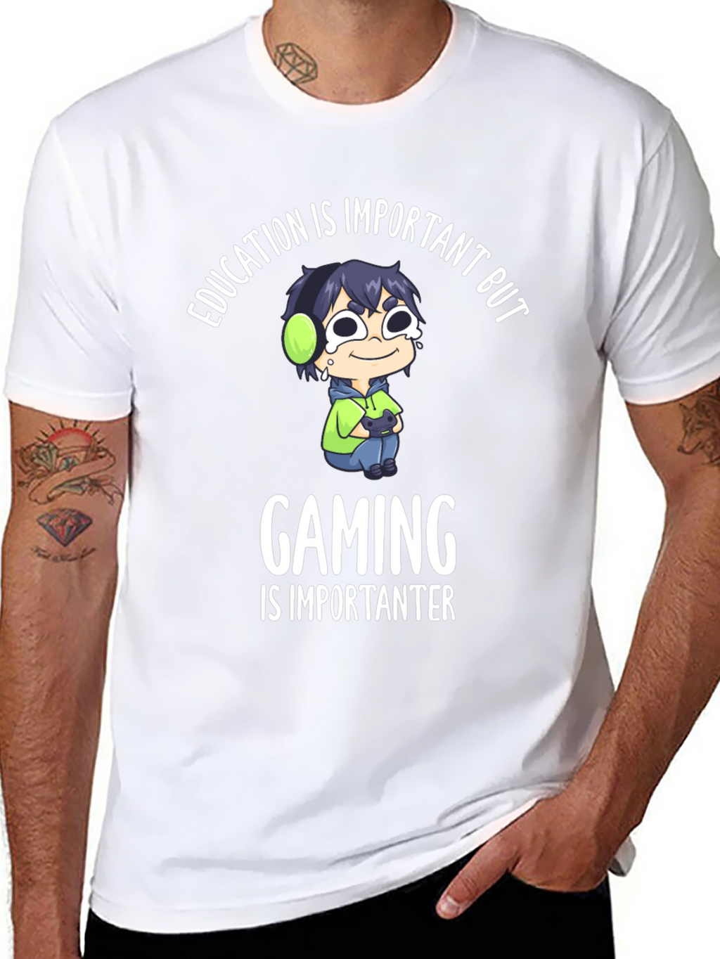 Education vs Gaming Graphic Tee