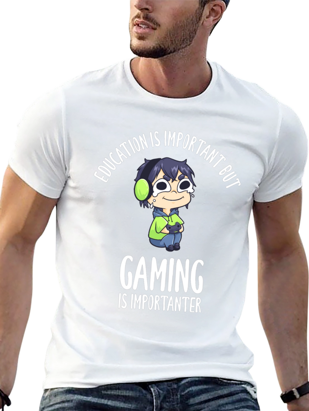 Education vs Gaming Graphic Tee