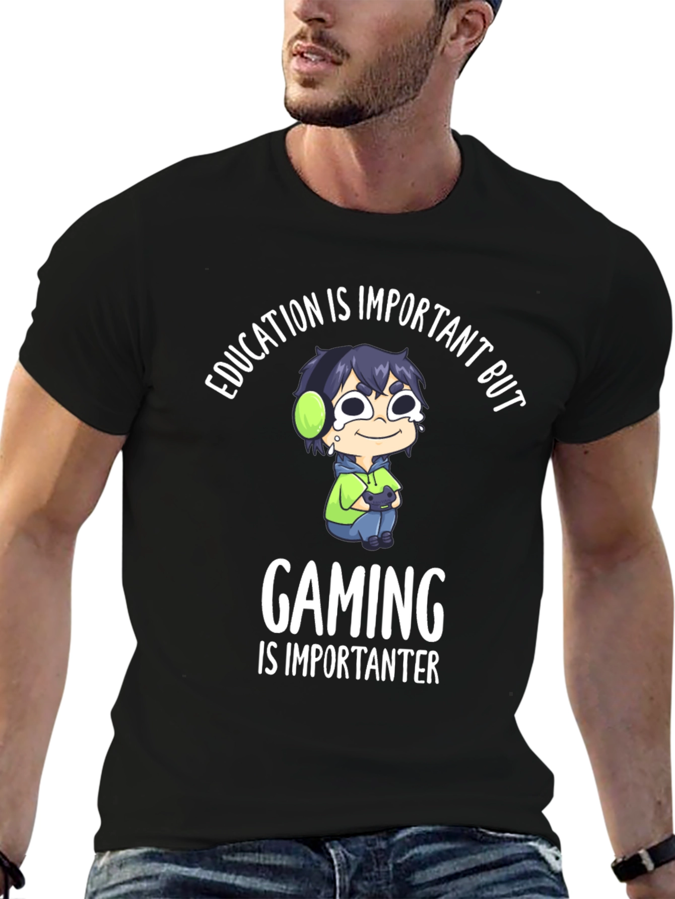 Education vs Gaming Graphic Tee