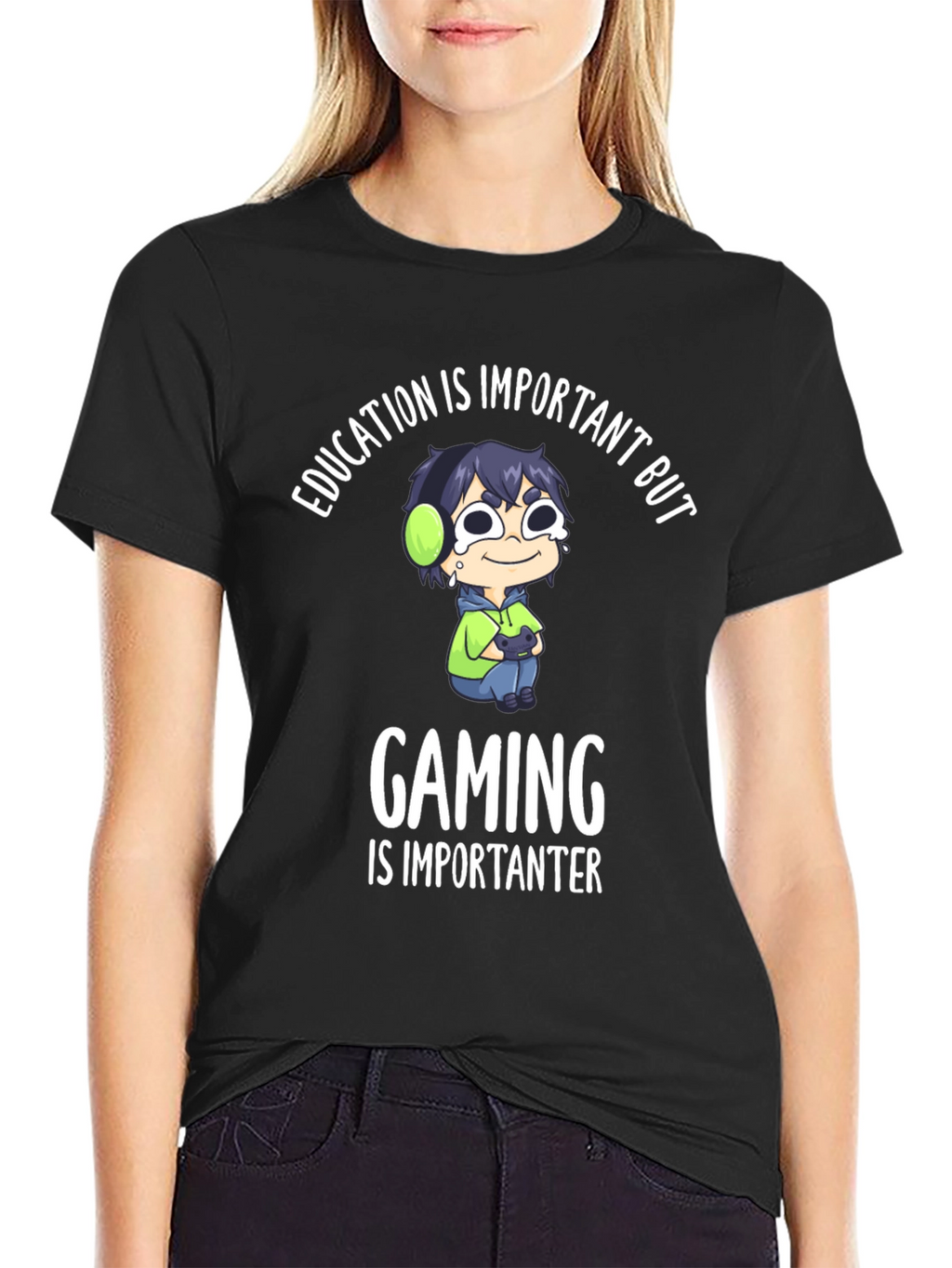 Education vs Gaming Graphic Tee
