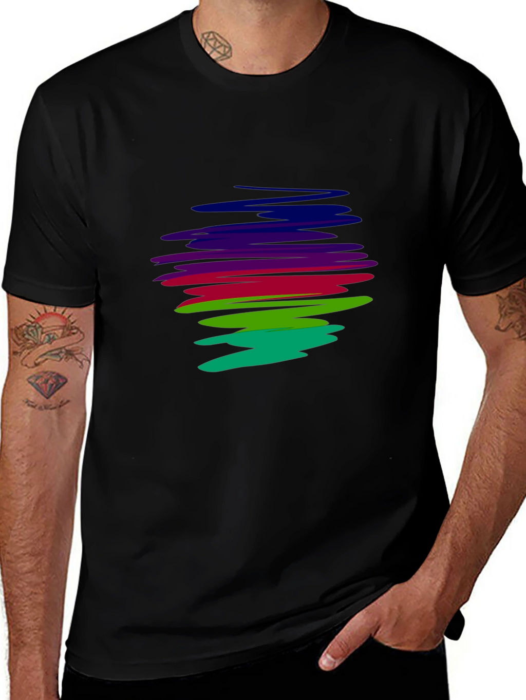 Abstract Rainbow T-Shirt - Mens Graphic Tee