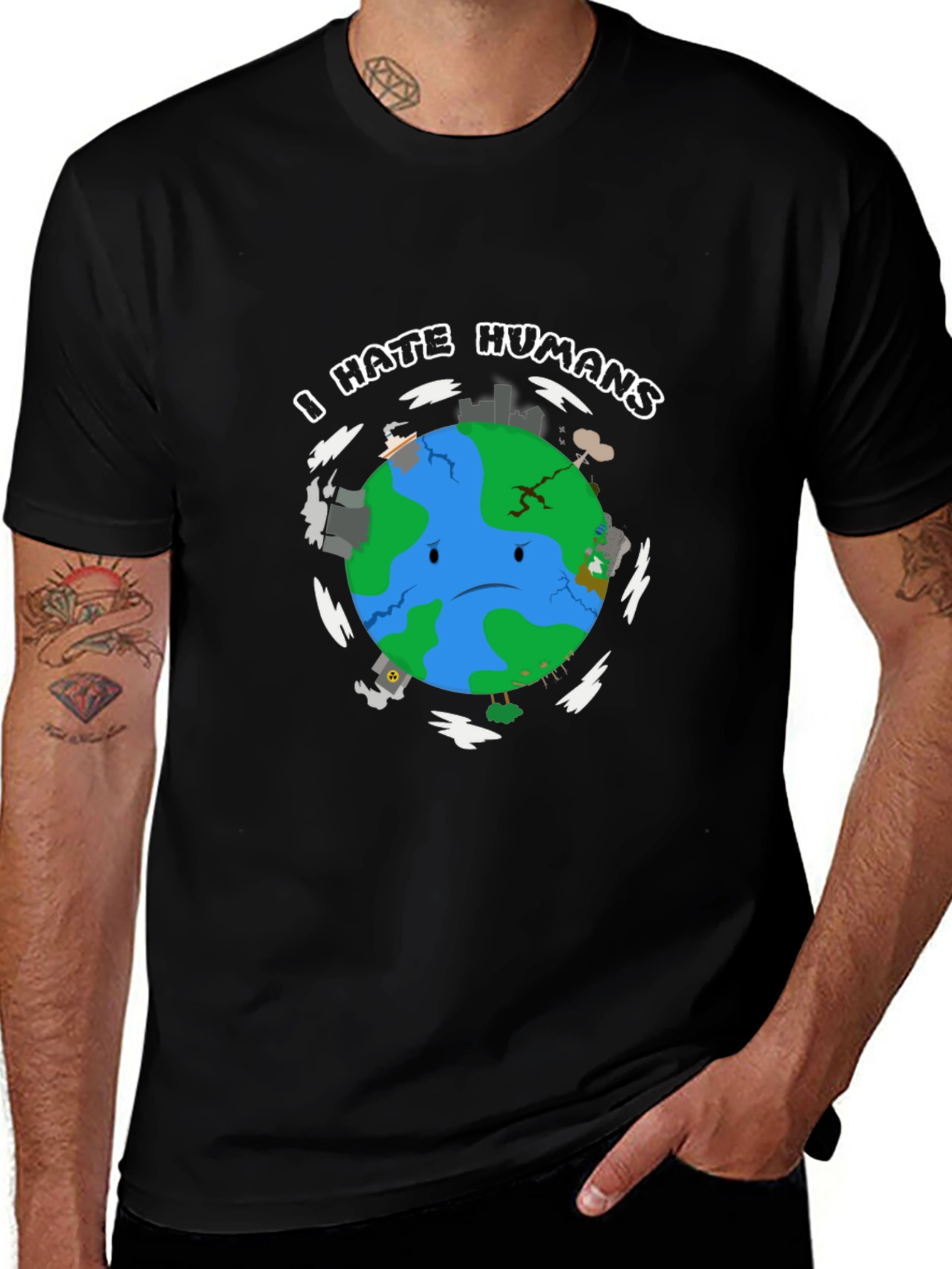 I Hate Humans Earth T-Shirt - Graphic Tee