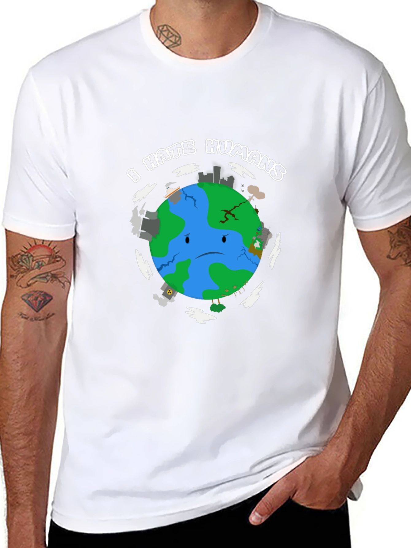 I Hate Humans Earth T-Shirt - Graphic Tee