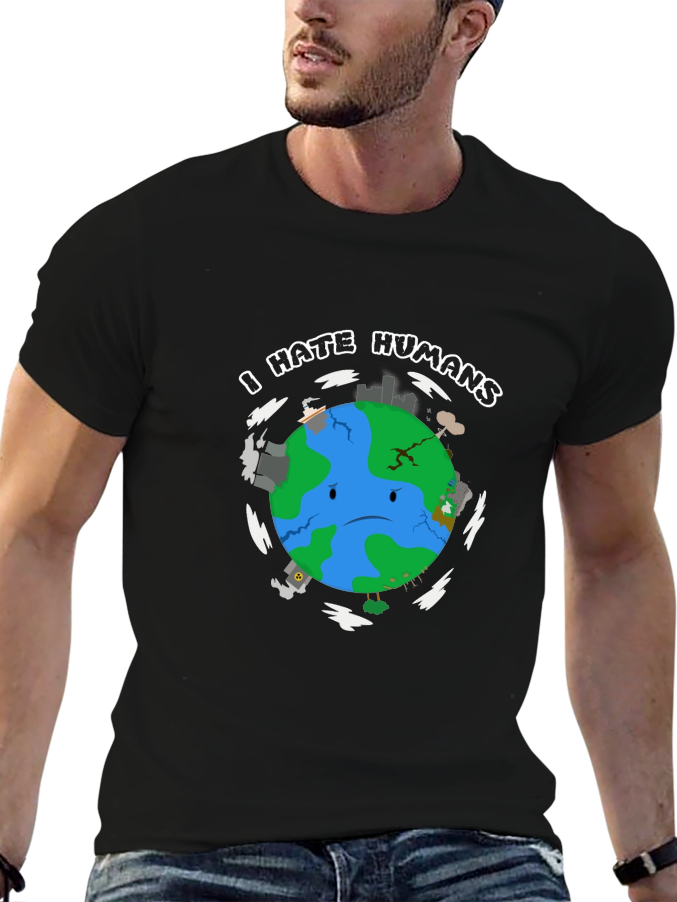 I Hate Humans Earth T-Shirt - Graphic Tee