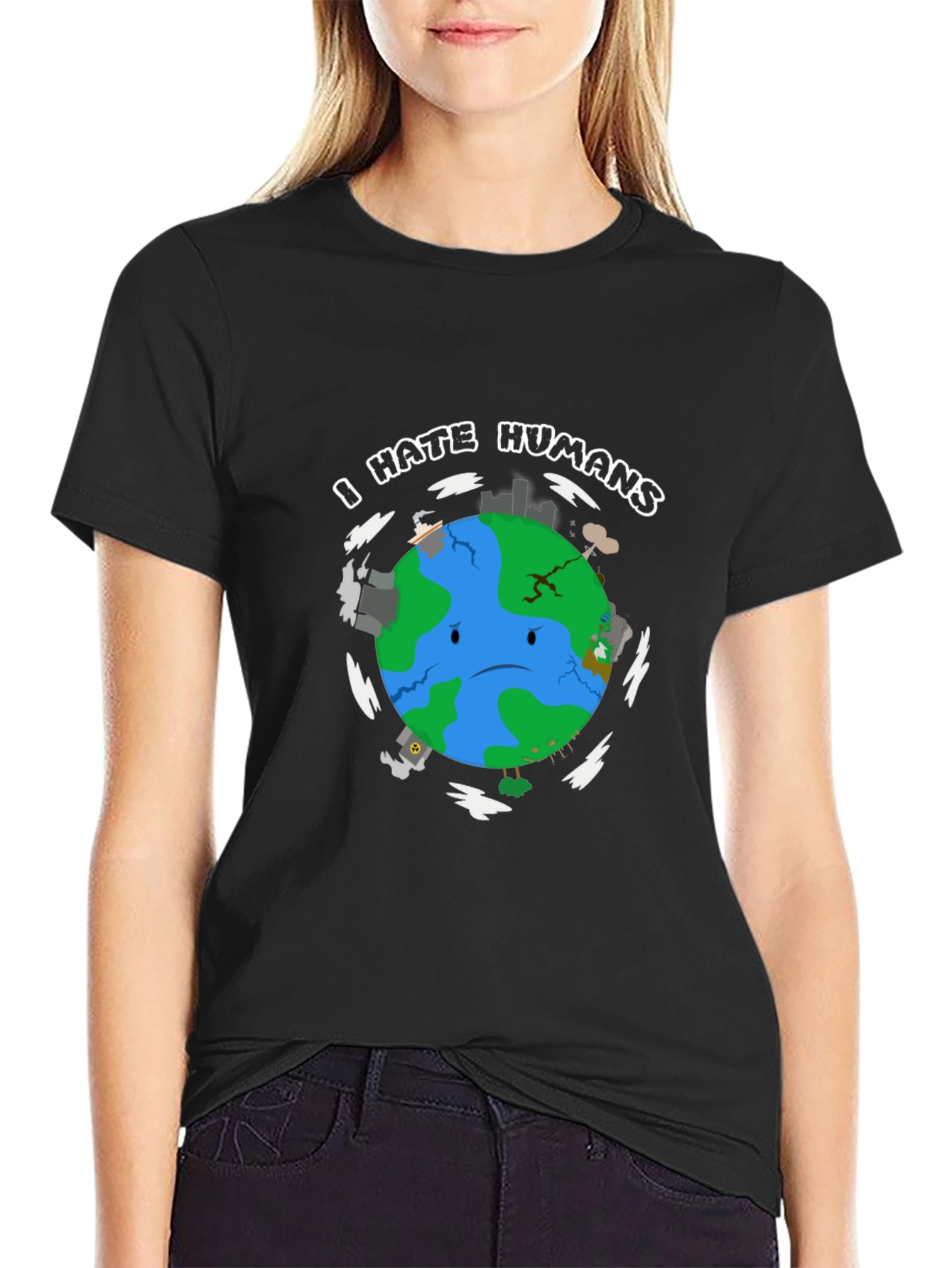 I Hate Humans Earth T-Shirt - Graphic Tee