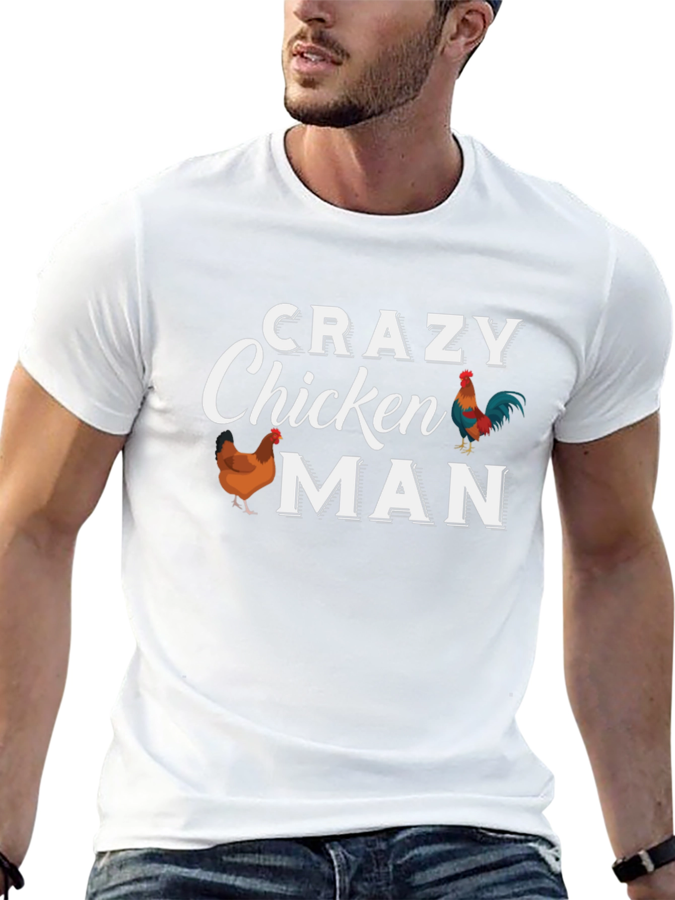 Crazy Chicken Man T-Shirt - Funny Chicken Lover Tee