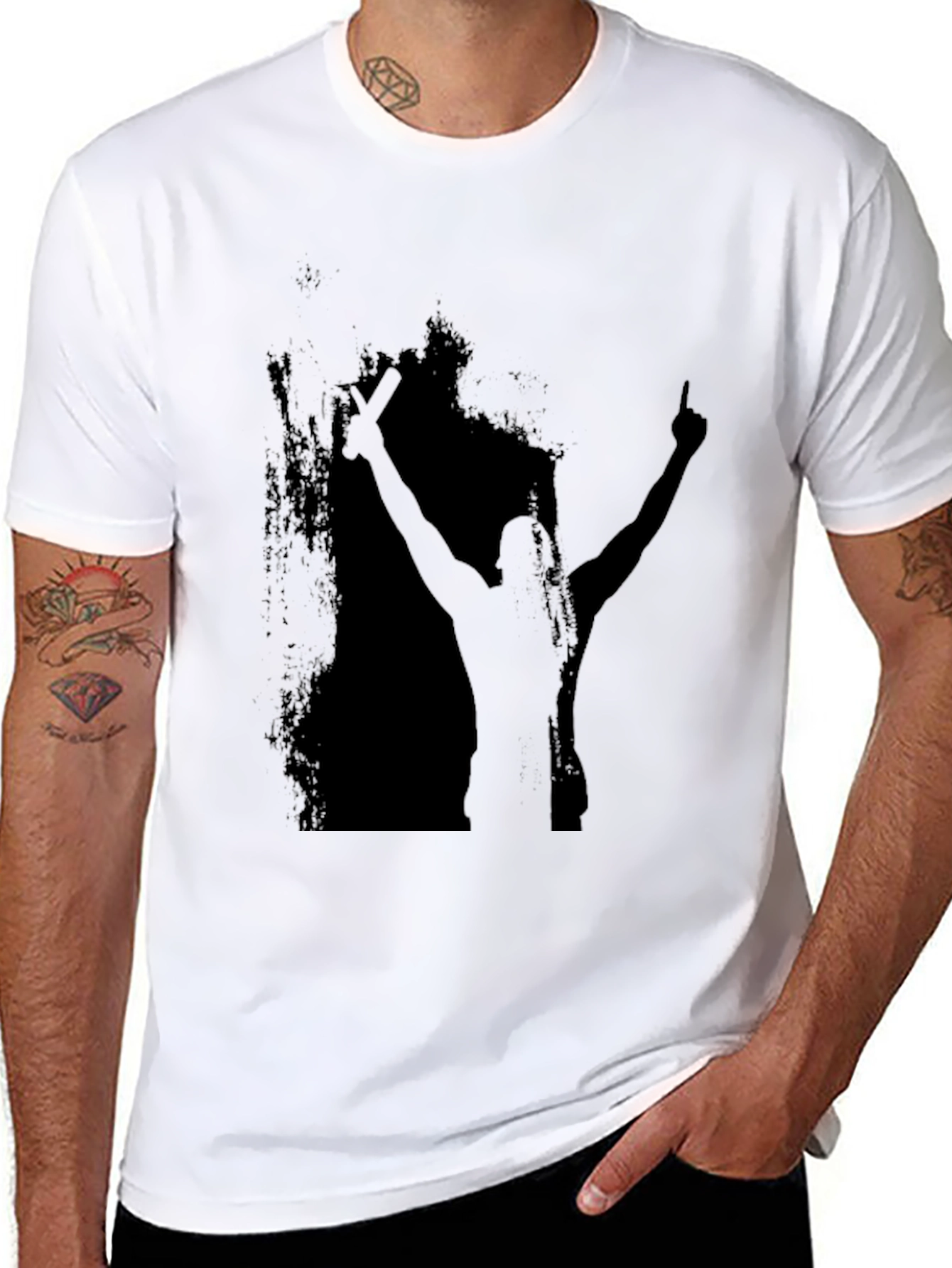 Silhouette Graphic Tee - Black Cotton Blend