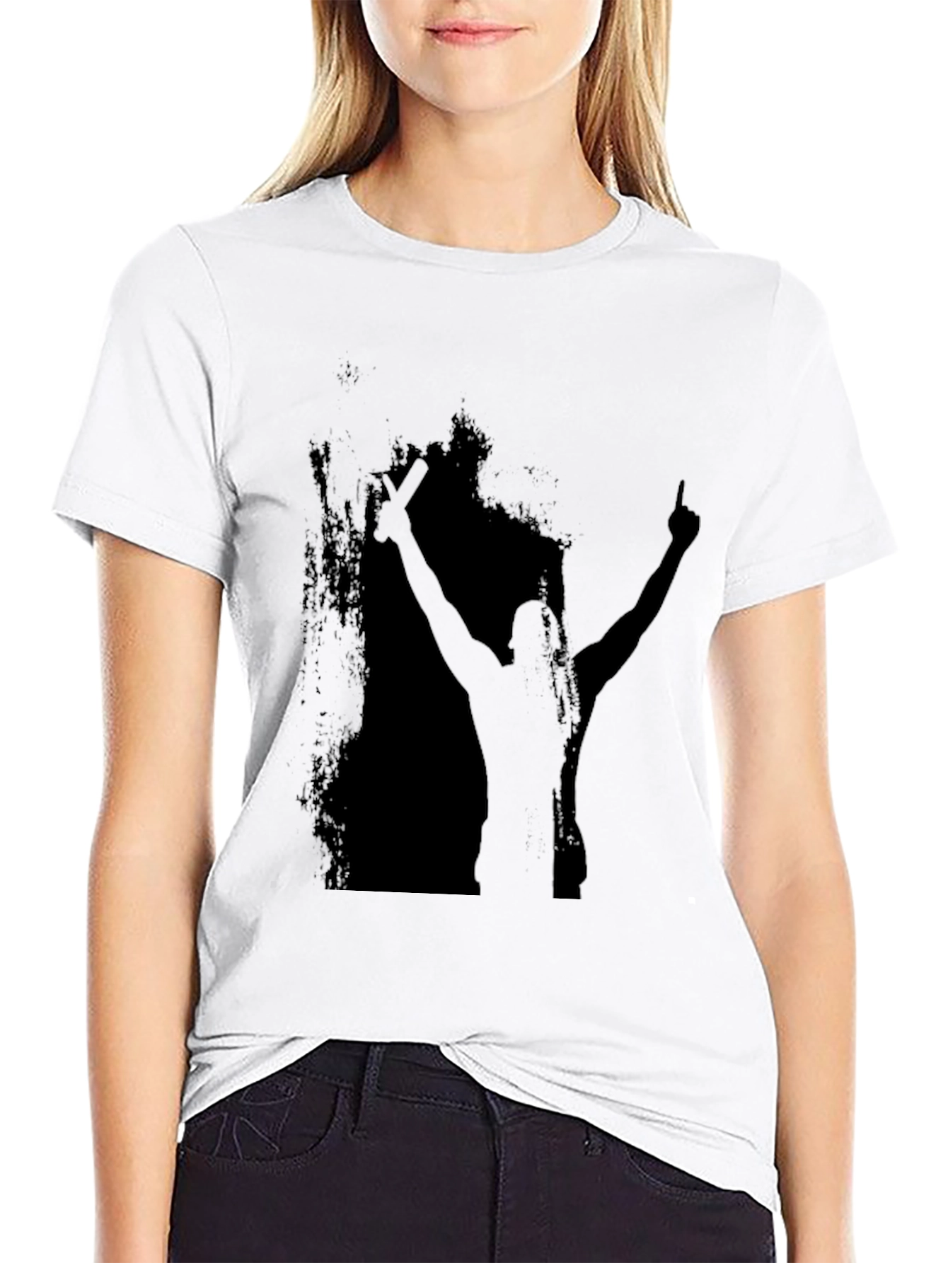 Silhouette Graphic Tee - Black Cotton Blend