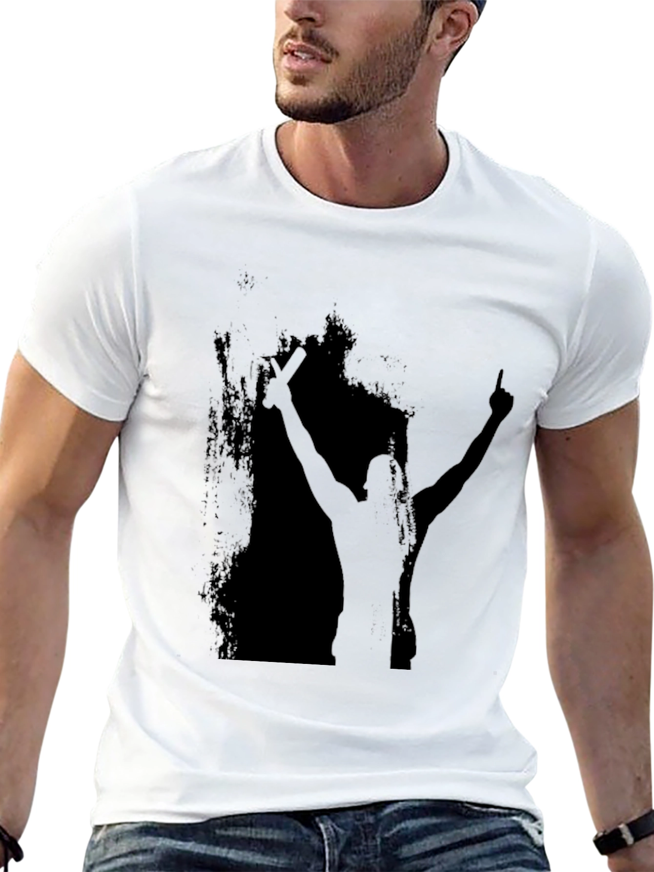 Silhouette Graphic Tee - Black Cotton Blend