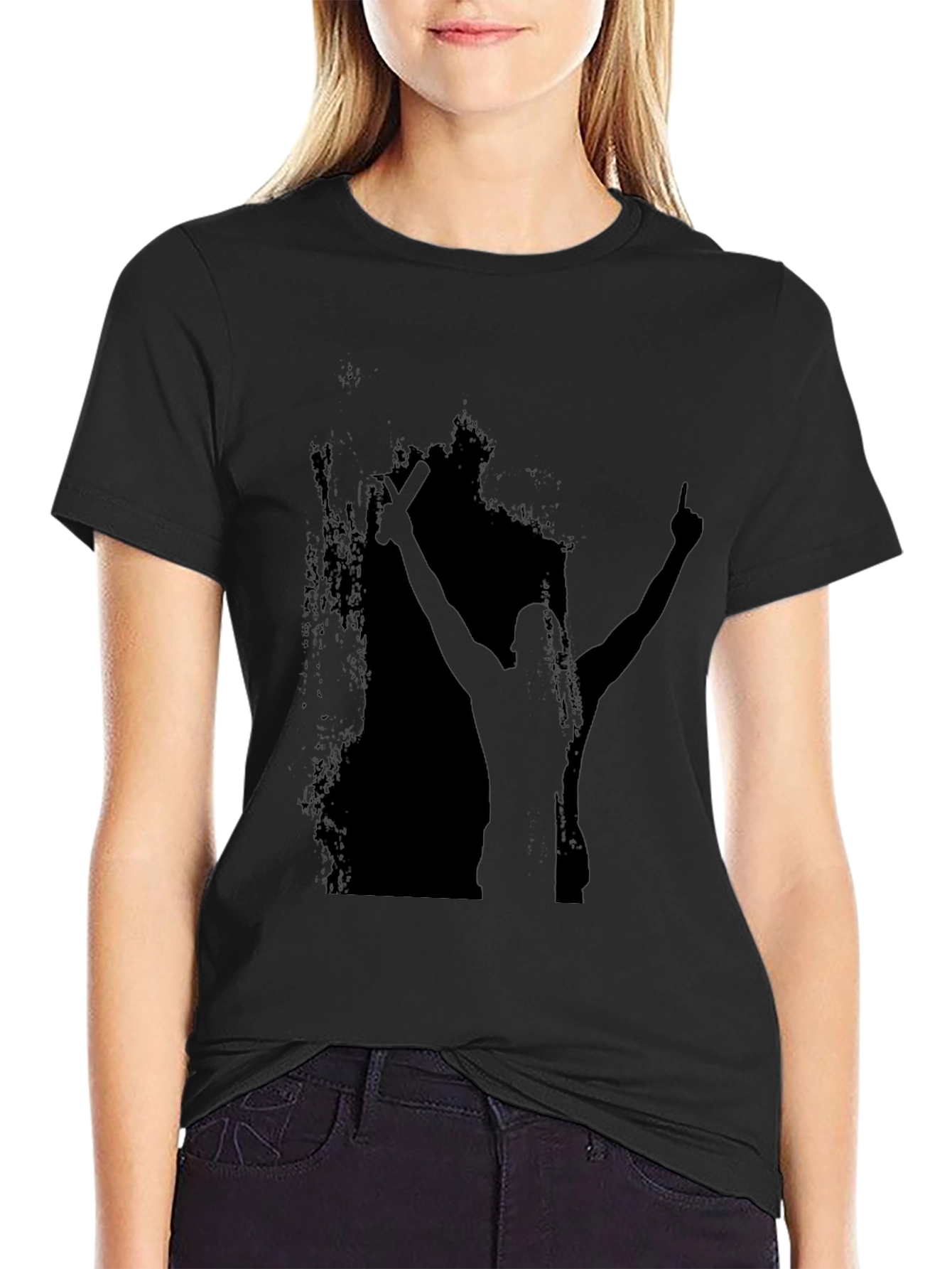 Silhouette Graphic Tee - Black Cotton Blend