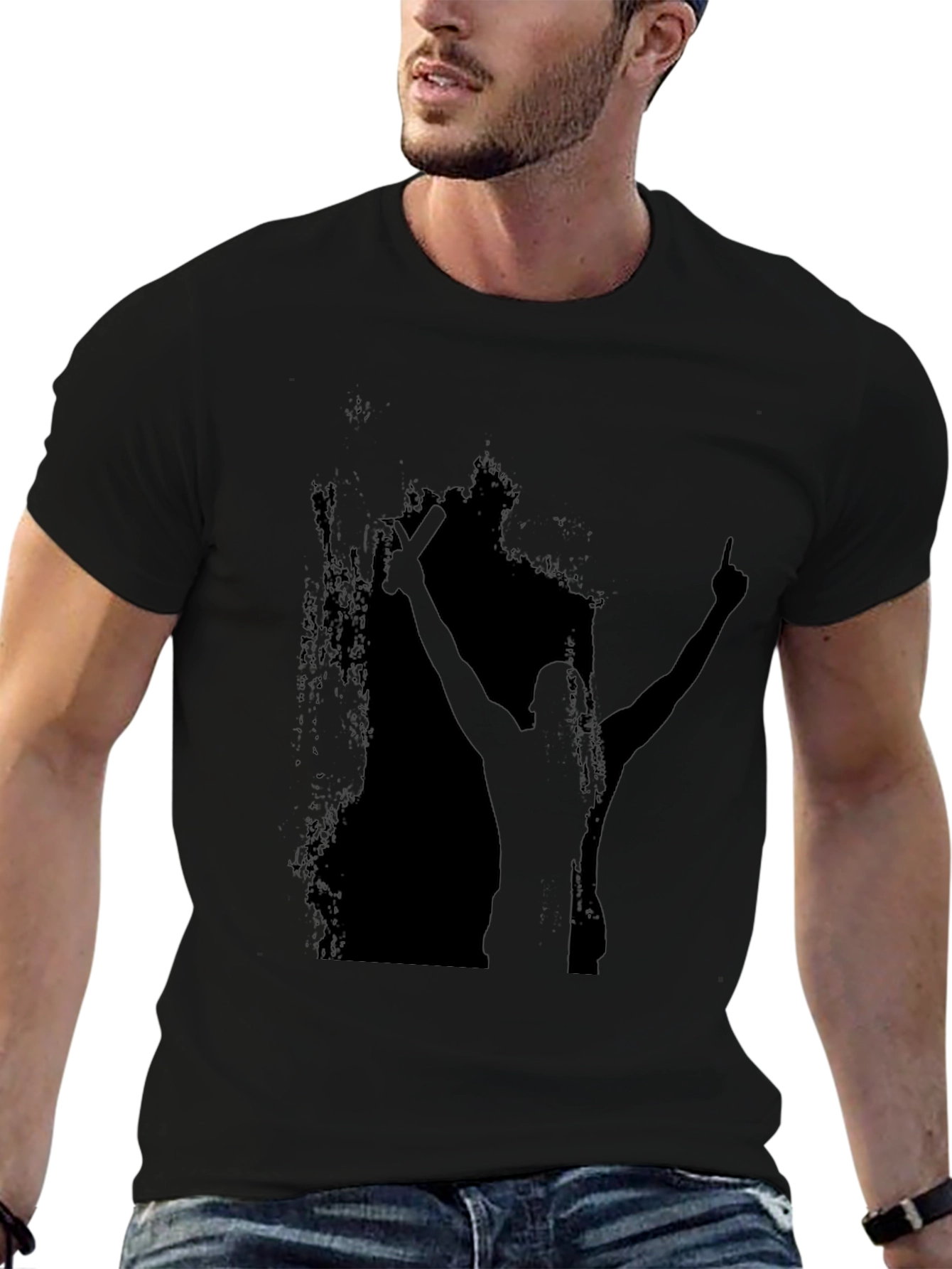Silhouette Graphic Tee - Black Cotton Blend