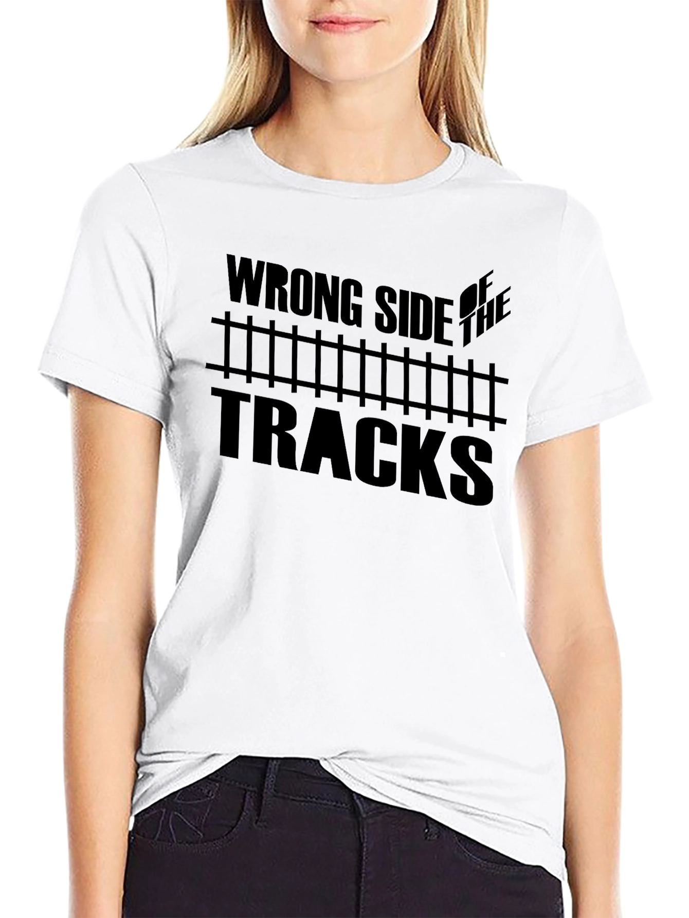 Wrong Side of the Tracks Graphic Tee - Black