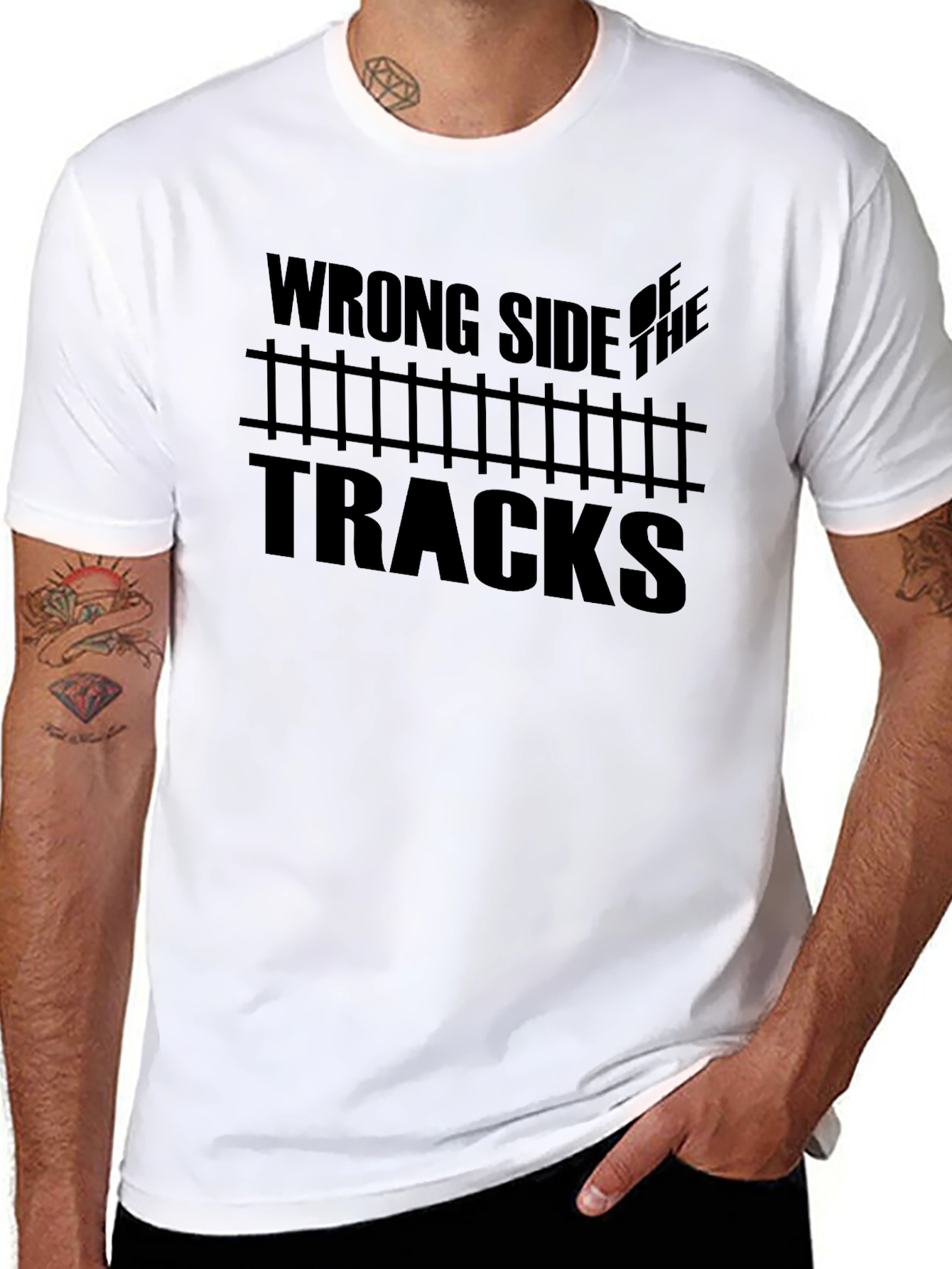 Wrong Side of the Tracks Graphic Tee - Black