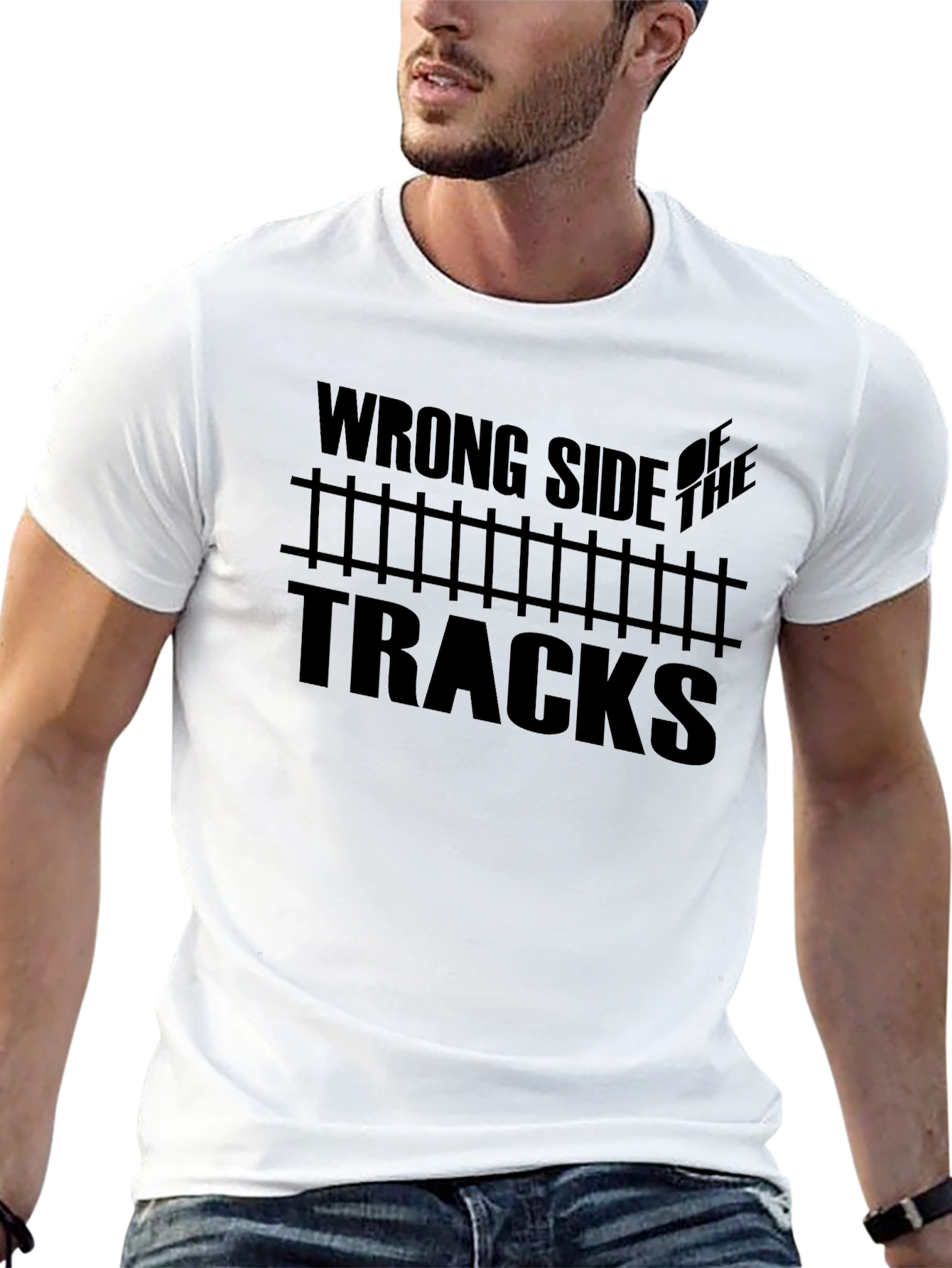 Wrong Side of the Tracks Graphic Tee - Black
