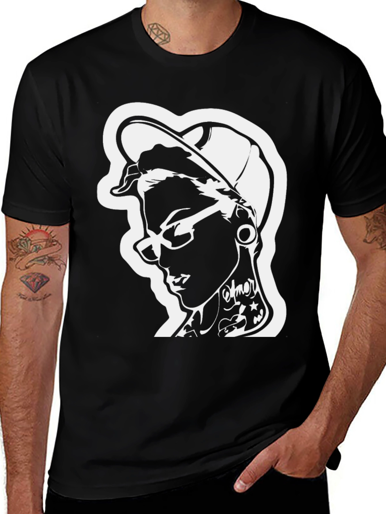Black Graphic Tee - Cool Dude Design