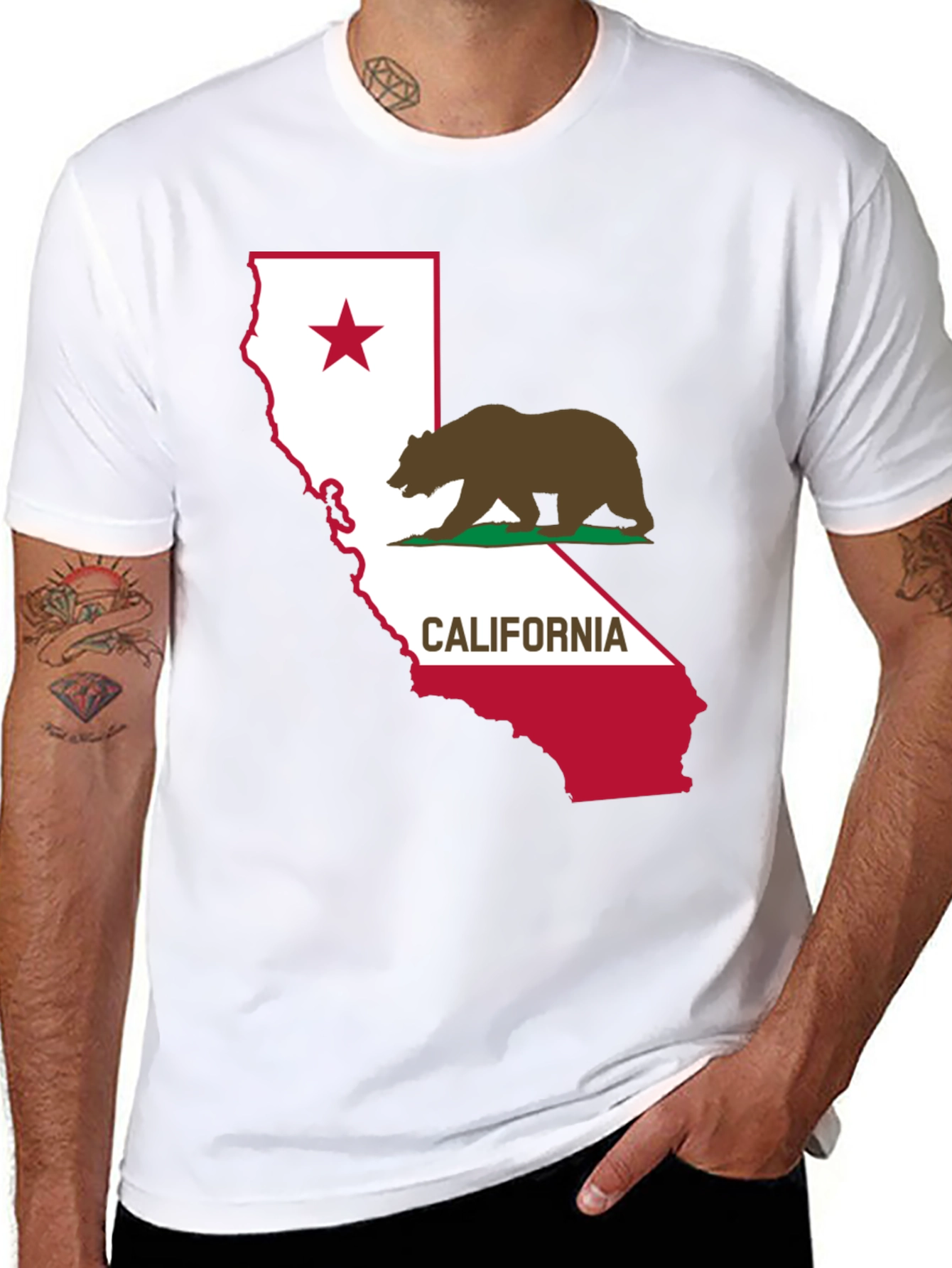 California Bear Flag Graphic T-Shirt