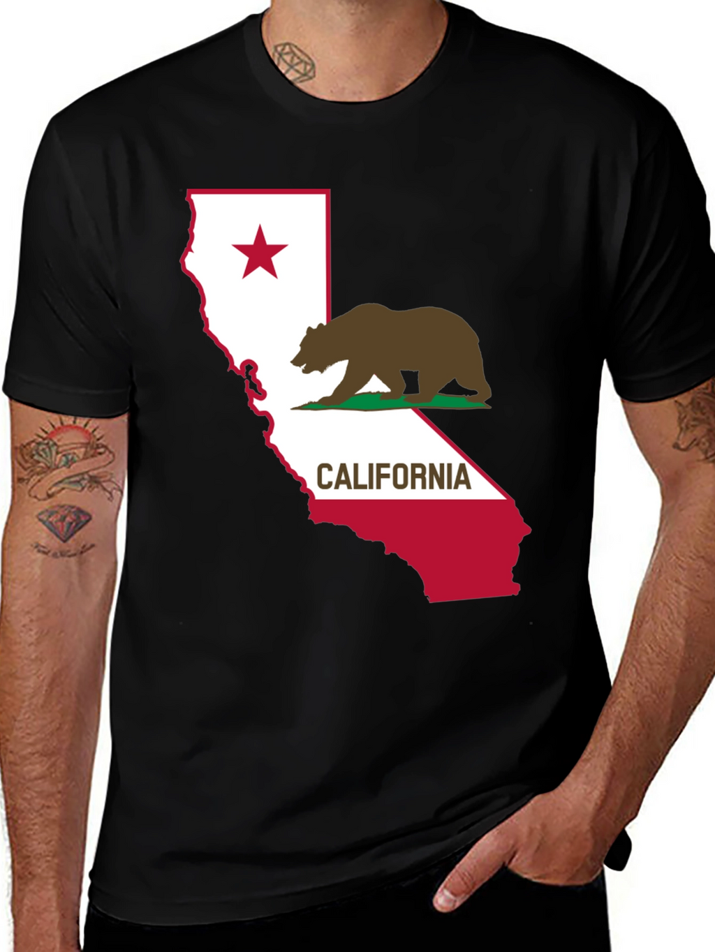California Bear Flag Graphic T-Shirt