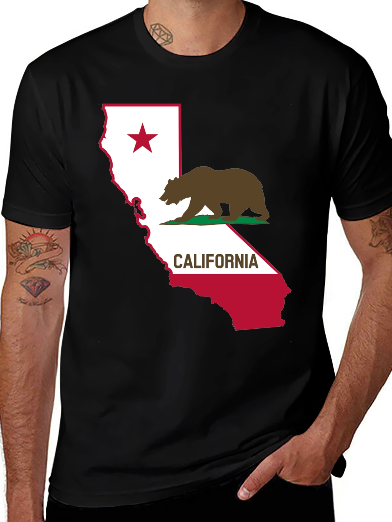 California Bear Flag Graphic T-Shirt