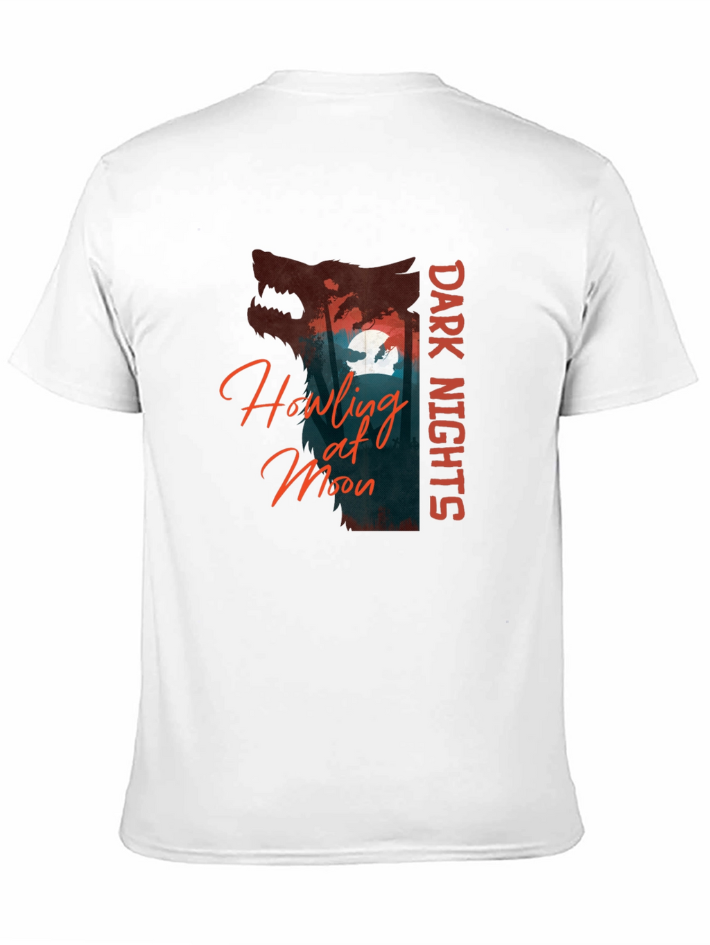 Dark Nights Howling at Moon Graphic T-Shirt
