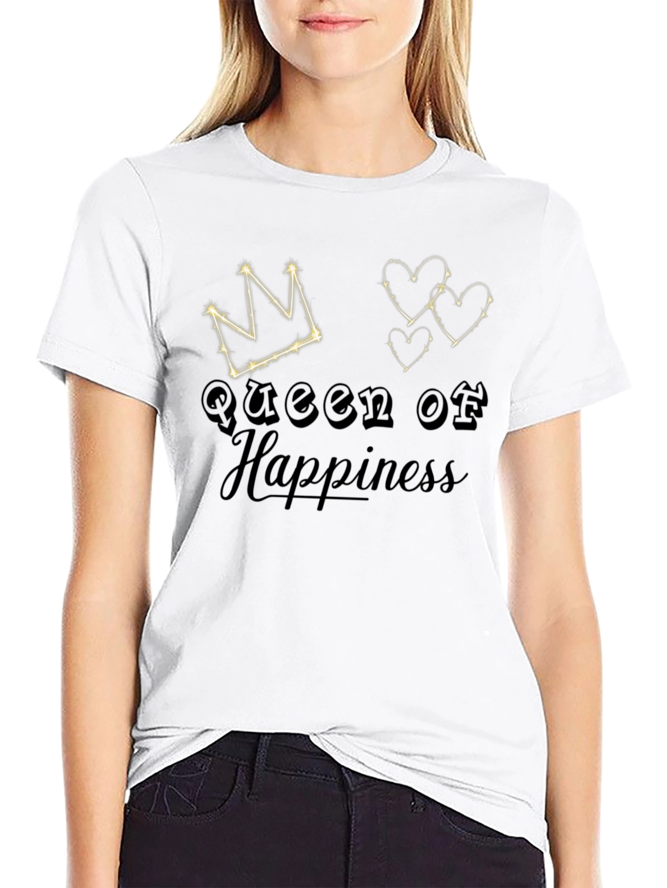 Queen of Happiness Black Graphic Tee